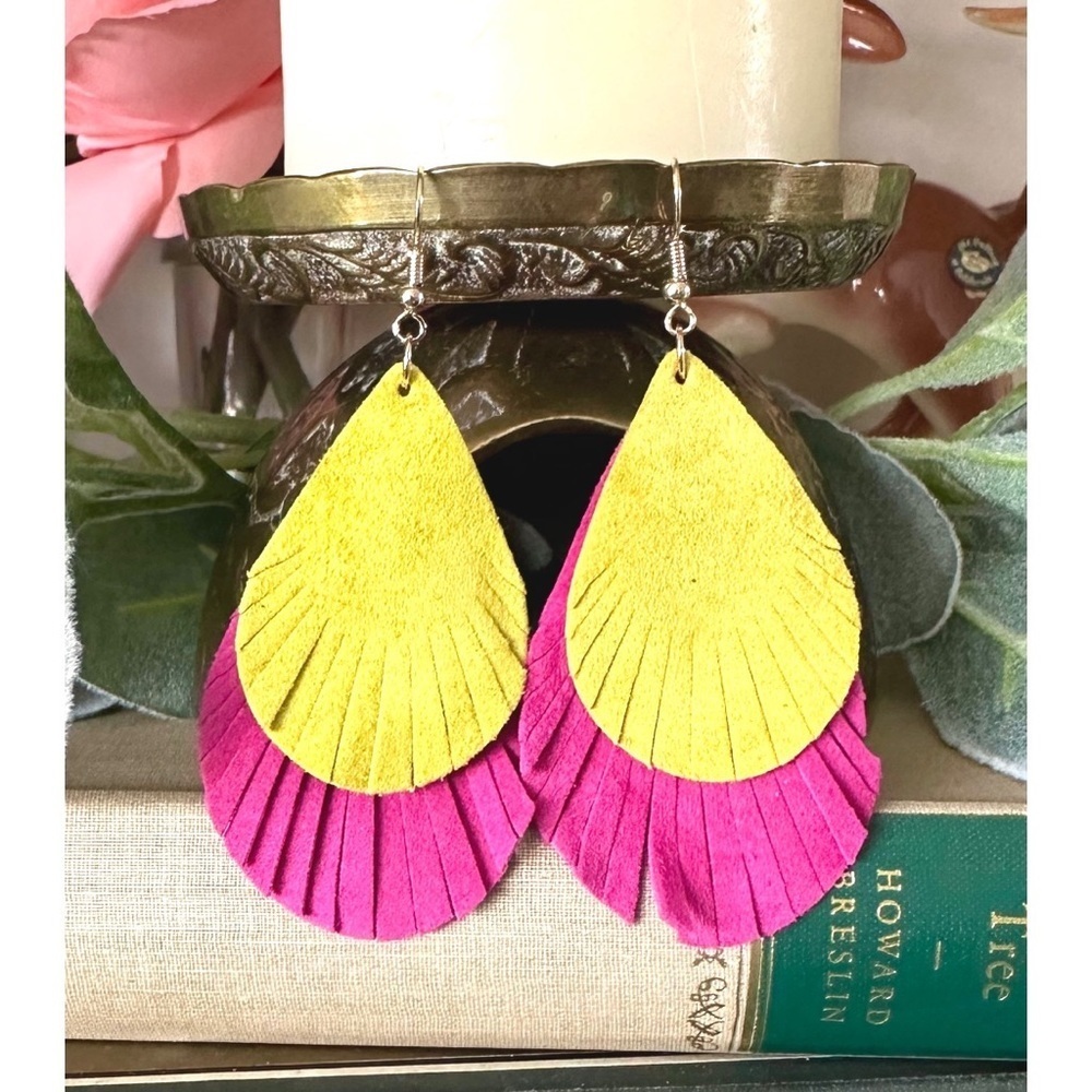 Faux leather earrings
